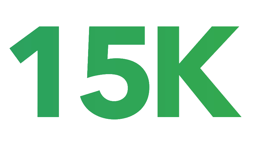 Caracteres de bloque de gran tamaño y color verde donde se puede leer "12K"