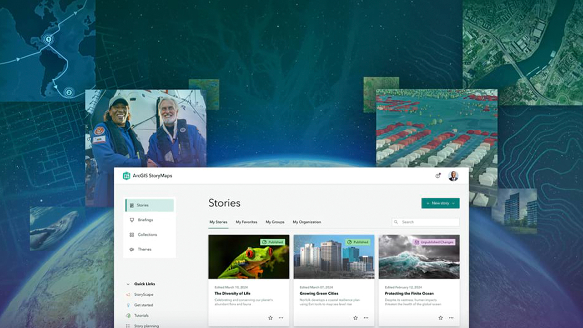 Three young adults smiling while backpacking through a field