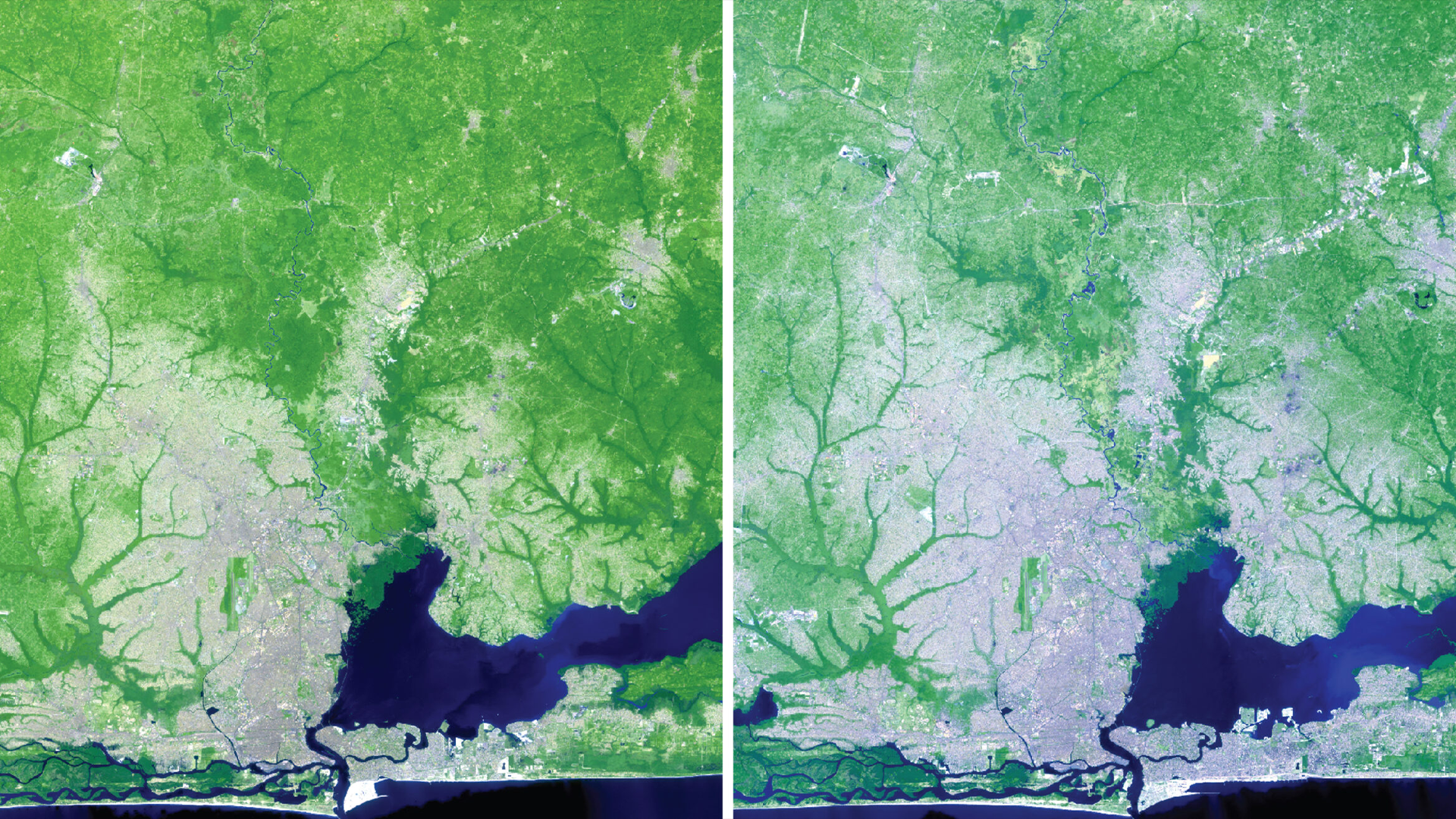 A close up satellite image of an unidentified region of earth
