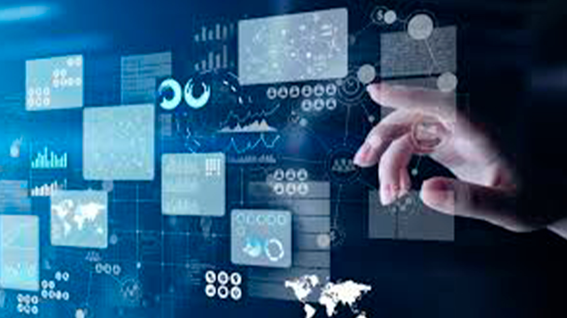 Three young adults smiling while backpacking through a field