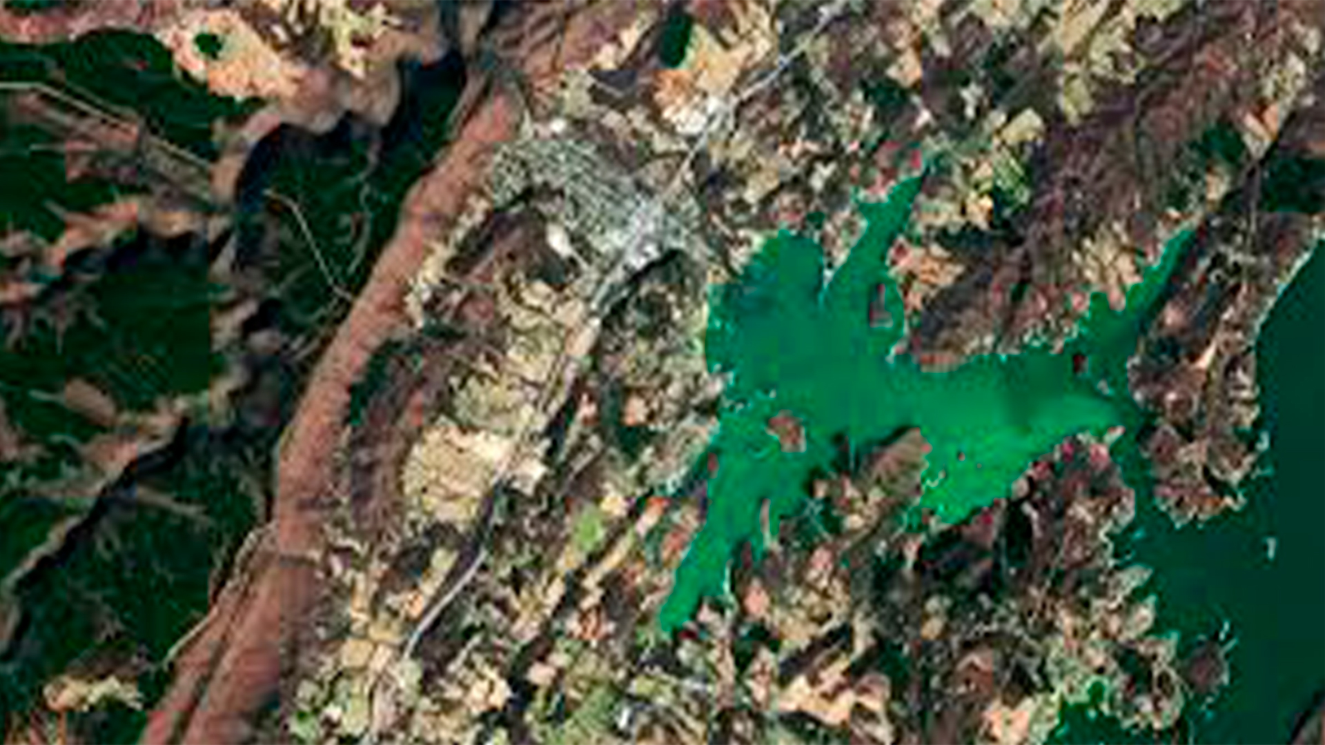 Three young adults smiling while backpacking through a field