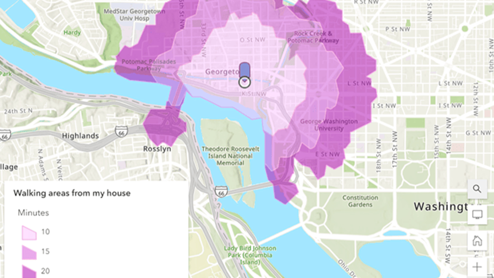 Three young adults smiling while backpacking through a field
