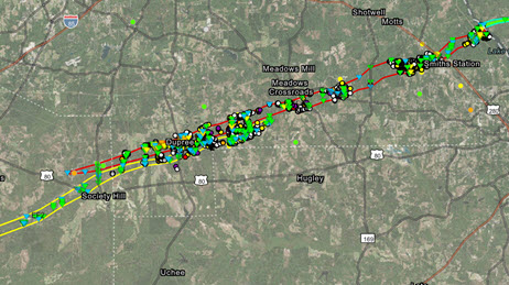 Mapa de Oklahoma en el que se muestra la devastadora trayectoria del tornado