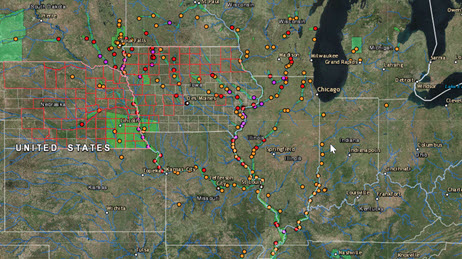 Indicadores fluviales en el Medio Oeste de Estados Unidos.