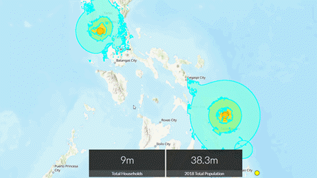 Mapa de resumen del impacto local del terremoto que asoló Filipinas el 22 de abril de 2019