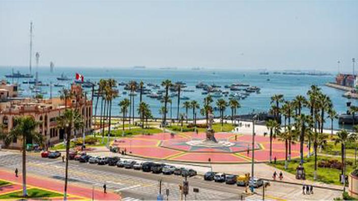 Árboles esbeltos dispersos silueteados en negro contra una puesta de sol rosa y naranja brillante en un gran campo marrón claro