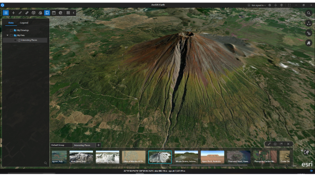 Visualización 3D del monte Fuji