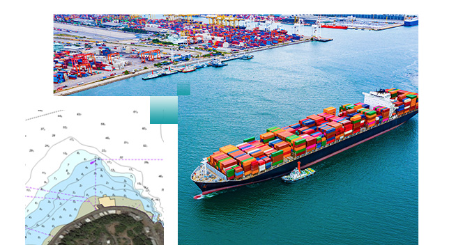 A composite photo of a large sunlit farmland with an overlay of a colorful heat map grid as a drone flies overhead