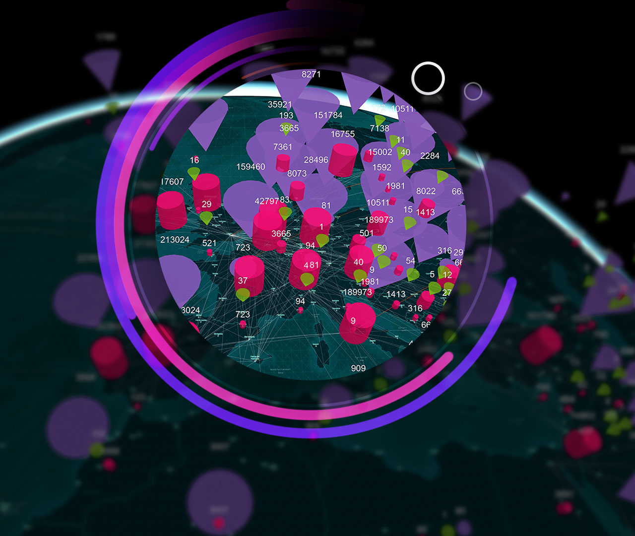 Representación 3D colorida de un mapa de una ciudad