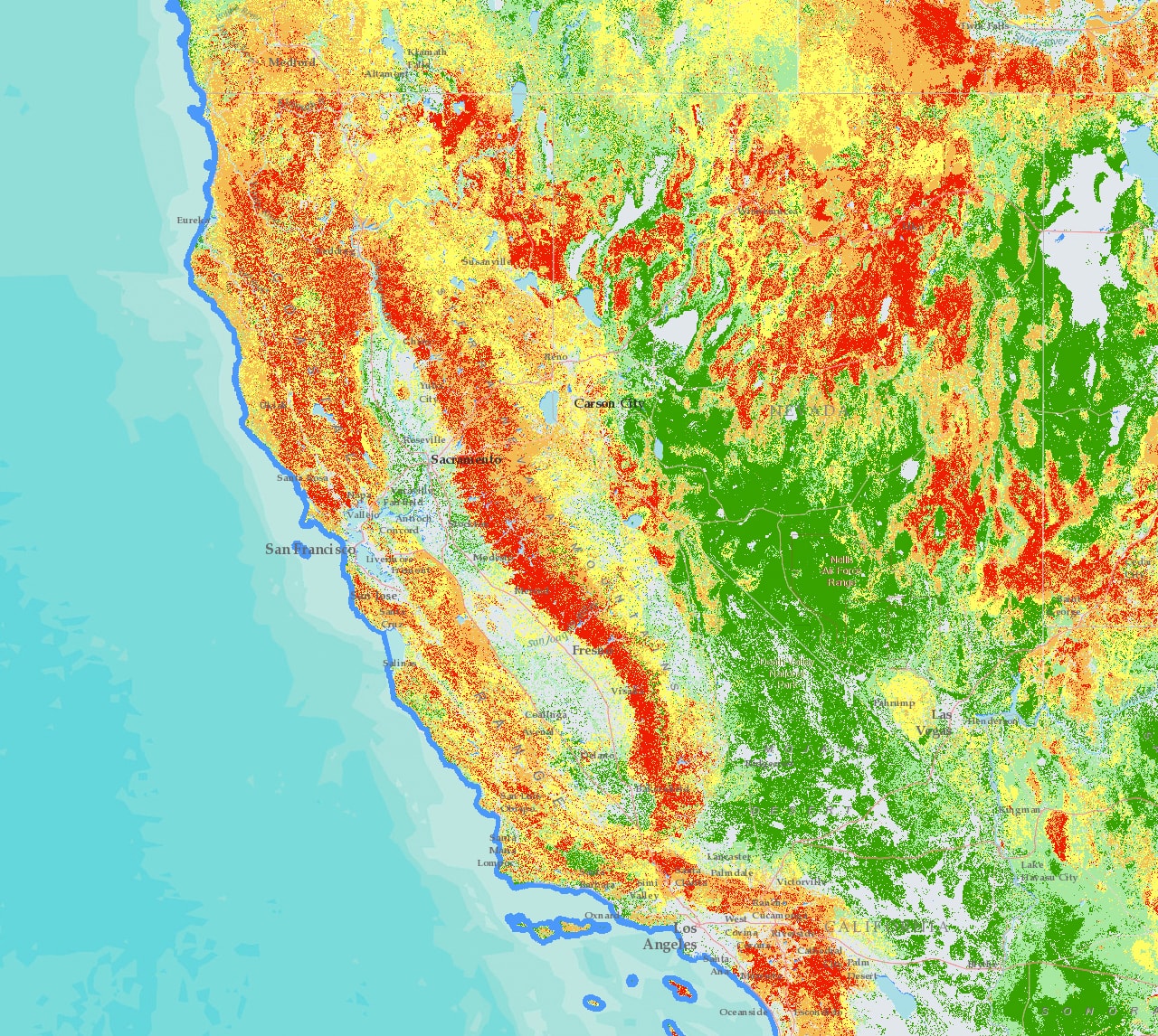 Wildfire Hazards | Datos de Esri