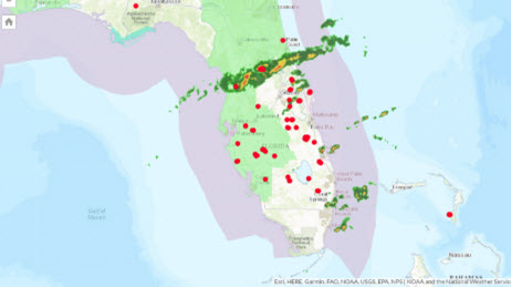 Mapa de información pública popular en el que se refleja la actividad del incendio.