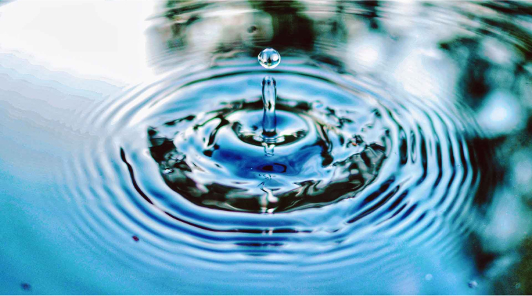 Drop of water creating ripples