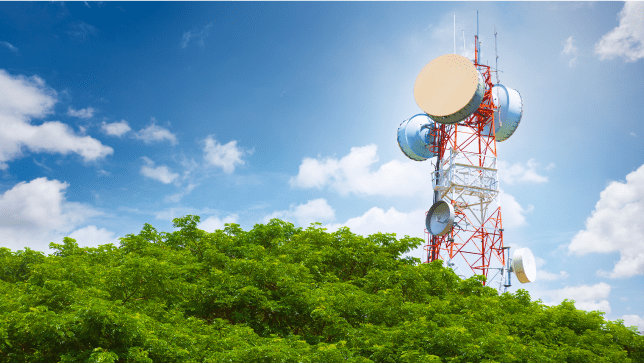 Man standing outside and talking on cell phone