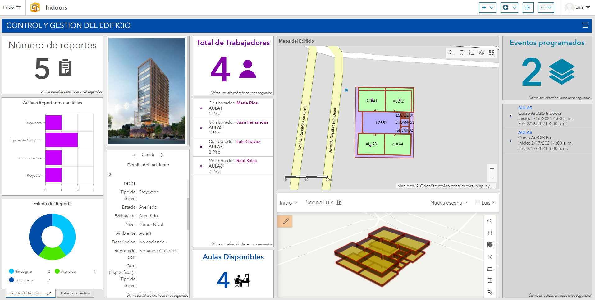 control y gestión del edificio - ArcGIS en la gestión de ambientes