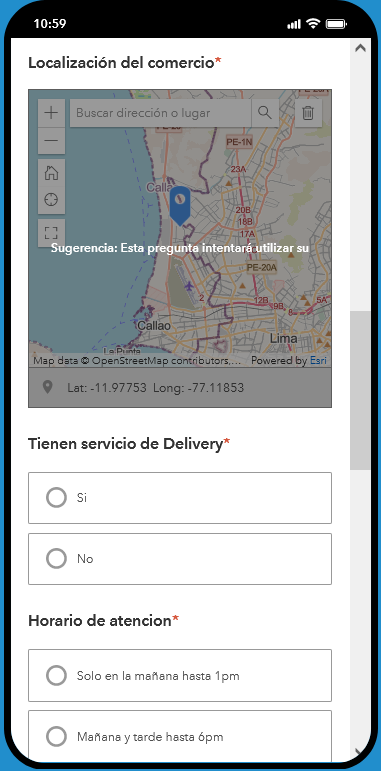 ArcGIS Survey 123 - Gobierno Regional del Callao