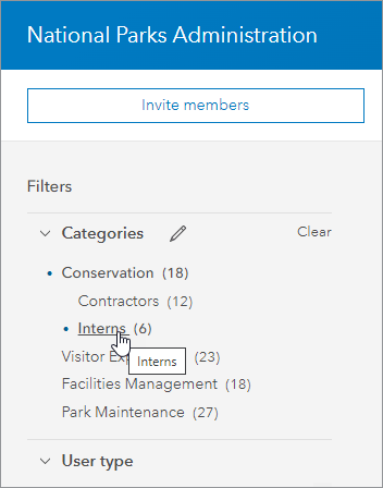 member categories ArcGIS Online