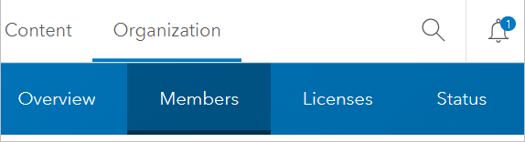 org members tab ArcGIS Online